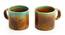 Ellona Mugs Set of 2 (Set Of 2 Set, Caramel Brown & Sea Green) by Urban Ladder - Front View Design 1 - 429422