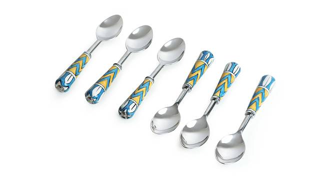 Emersyn Table Spoons Set of 6 (Silver & Multicolour) by Urban Ladder - Front View Design 1 - 429525