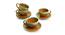 Ellona Tea Cups & Saucers (Set Of 4 Set, Caramel Brown & Sea Green) by Urban Ladder - Front View Design 1 - 429528
