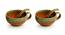 Ellona Soup Bowls With Spoons (Set Of 2 Set, Caramel Brown & Sea Green) by Urban Ladder - Front View Design 1 - 429529
