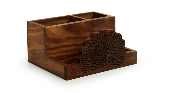 Emory Cutlery & Stationery Holder (Oil-based Natural Brown Finish) by Urban Ladder - Cross View Design 1 - 429532