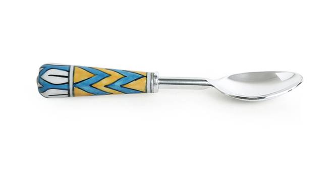Emersyn Table Spoons Set of 6 (Silver & Multicolour) by Urban Ladder - Cross View Design 1 - 429539