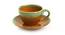 Ellona Tea Cups & Saucers (Set Of 2 Set, Caramel Brown & Sea Green) by Urban Ladder - Cross View Design 1 - 429541