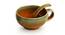Ellona Soup Bowls With Spoons (Set Of 2 Set, Caramel Brown & Sea Green) by Urban Ladder - Cross View Design 1 - 429543