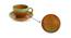Ellona Tea Cups & Saucers (Set Of 2 Set, Caramel Brown & Sea Green) by Urban Ladder - Rear View Design 1 - 429566