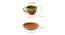 Ellona Tea Cups & Saucers (Set Of 4 Set, Caramel Brown & Sea Green) by Urban Ladder - Design 1 Dimension - 429587