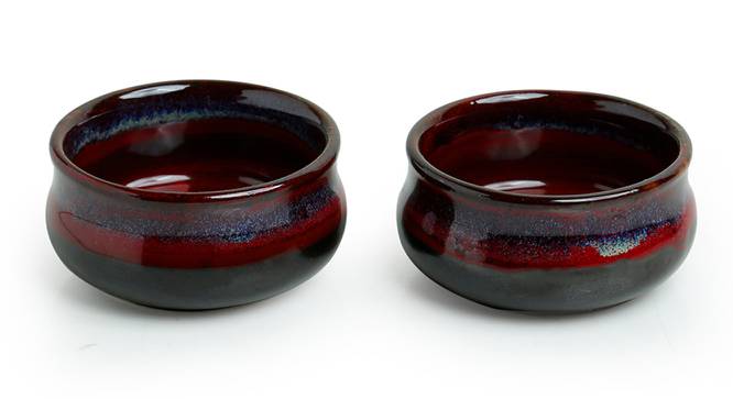 Eva Chutney & Pickle Bowls (Set Of 4 Set, Black, Crimson & Ombre Blue) by Urban Ladder - Cross View Design 1 - 429743