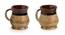 Genesis Tea & Coffee Mugs Set of 2 (Set Of 2 Set, Dark Brown & Beige) by Urban Ladder - Front View Design 1 - 429821