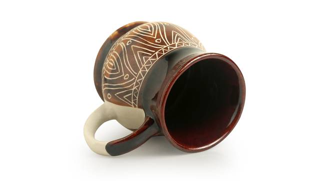 Genesis Tea & Coffee Mugs Set of 2 (Set Of 2 Set, Dark Brown & Beige) by Urban Ladder - Cross View Design 1 - 429835