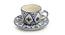 Hayden Tea Cups With Saucers Set of 6 (Set of 6 Set, White & Midnight Blue) by Urban Ladder - Cross View Design 1 - 430029