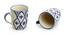 Hayden Tea & Coffee Mugs Set of 2 (Set Of 2 Set, White & Midnight Blue) by Urban Ladder - Design 1 Side View - 430043