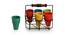 Hugo Cutting Chai Tea Glasses Set of 6 (Set of 6 Set, Bright Pastels & Black) by Urban Ladder - Cross View Design 1 - 430120