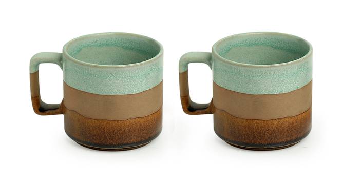 Journey Mugs Set of 2 (Set Of 2 Set, Mint Green, Earthen Brown & Cinnamon Brown) by Urban Ladder - Front View Design 1 - 430311