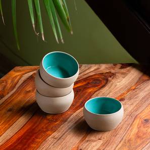 Dinnerware Design Juliet Dining Bowl Set of 4 (Set Of 4 Set, Turquoise Blue & Earthen Brown)