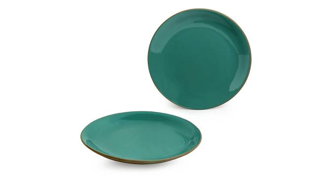 Juliet Dinner Plates (Set Of 2 Set, Turquoise Blue & Earthen Brown) by Urban Ladder - Front View Design 1 - 430403