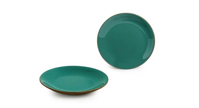 Juliet Side Plates (Set Of 2 Set, Turquoise Blue & Earthen Brown) by Urban Ladder - Front View Design 1 - 430500