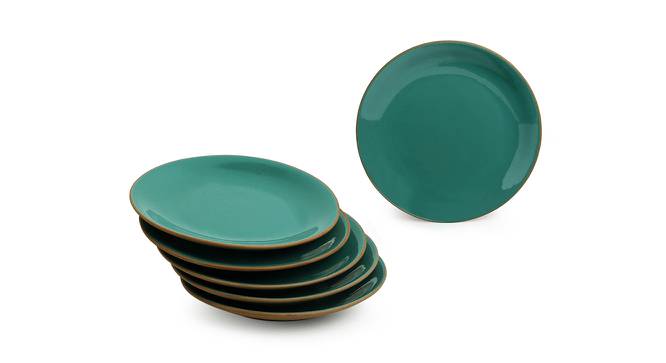 Juliet Side Plates (Set of 6 Set, Turquoise Blue & Earthen Brown) by Urban Ladder - Front View Design 1 - 430501