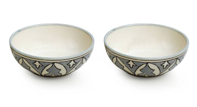 Laurent Serving Bowls (Set of 3 Set, Smoke Grey and White) by Urban Ladder - Front View Design 1 - 430686