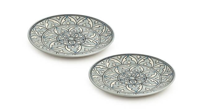 Laurent Dinner Plates (Set Of 2 Set, Smoke Grey and White) by Urban Ladder - Front View Design 1 - 430688