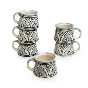 Tea Cups Design Laurent Tea Cups Set of 6 (Set of 6 Set, Smoke Grey and White)