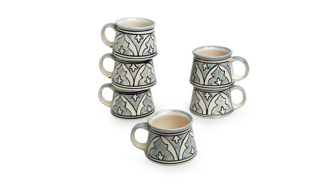 Laurent Tea Cups Set of 6 (Set of 6 Set, Smoke Grey and White) by Urban Ladder - Front View Design 1 - 430779