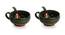 Leila Soup Bowls With Spoons (Set Of 2 Set, Amber with Teal Tints) by Urban Ladder - Front View Design 1 - 430789