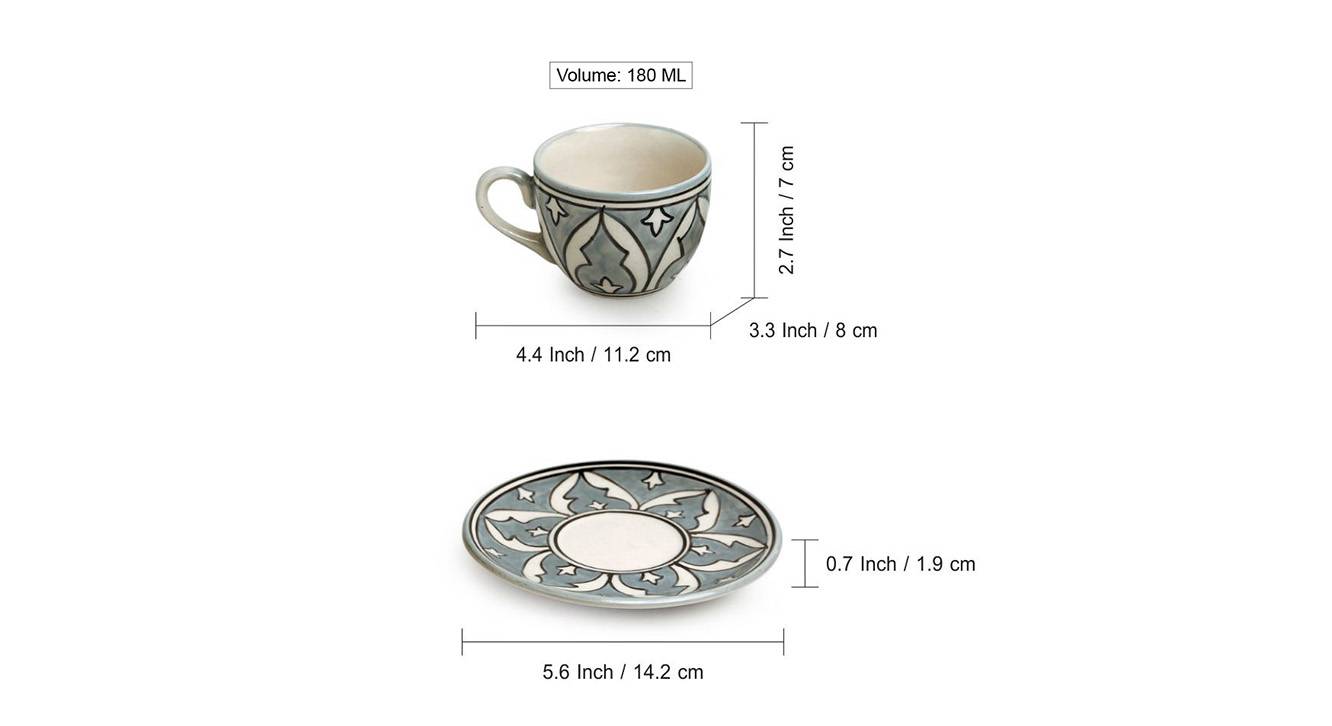 Laurent tea cups with saucers set of 6 6