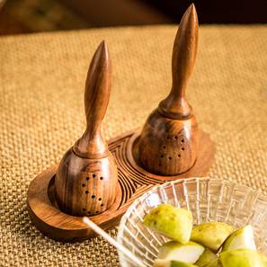 Kitchen Organizers Design Mabella Salt & Pepper Shaker With Tray (Dark Brown)