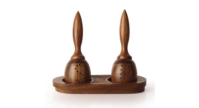 Mabella Salt & Pepper Shaker With Tray (Dark Brown) by Urban Ladder - Front View Design 1 - 430969