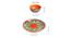 Majori Dinner Plates with Katoris Set of 8 (set of 8 Set) by Urban Ladder - Design 1 Dimension - 431116