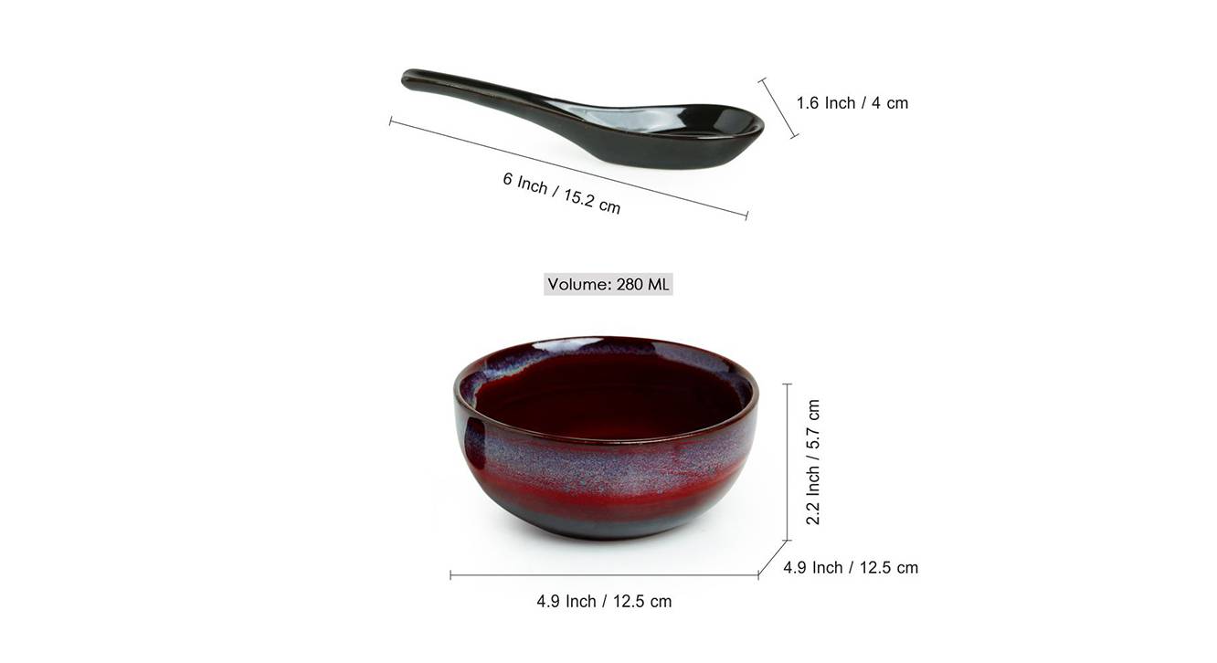 Magma soup bowls with spoons set of 2 6