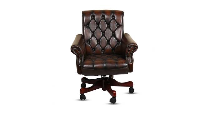 Earline Office Chair (Dark Brown) by Urban Ladder - Front View Design 1 - 431458