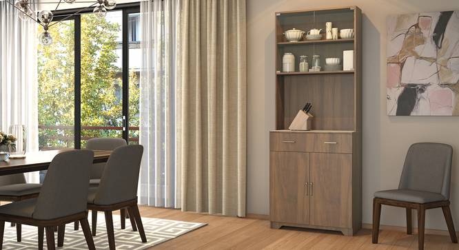 Hubert 4 Door Tall Display Cabinet (Warm Walnut Finish) by Urban Ladder - Full View Design 1 - 431559