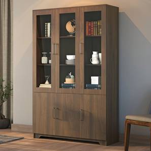 Living Storage Sale Design Hubert 6 Door Kitchen Display Cabinet (WARM WALNUT Finish)