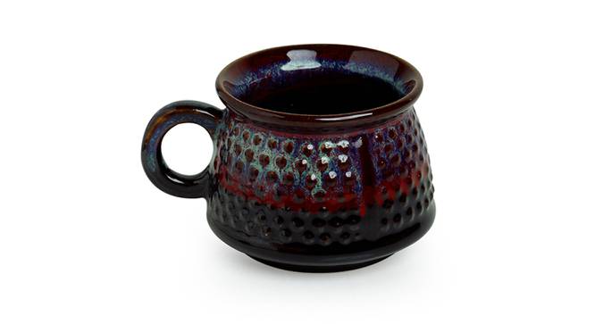 Nevaeh Cups Set of 6 (Set of 6 Set, Black, Crimson & Ombre Blue) by Urban Ladder - Cross View Design 1 - 431705