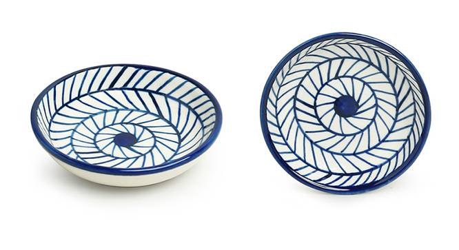 Octavia Chutney Bowls (Set Of 4 Set, Indigo Blue & White) by Urban Ladder - Cross View Design 1 - 431794