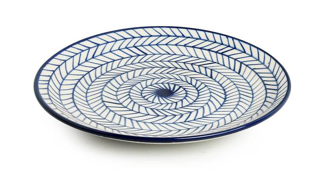 Octavia Dinner Plates (Set Of 2 Set, Indigo Blue & White) by Urban Ladder - Cross View Design 1 - 431796