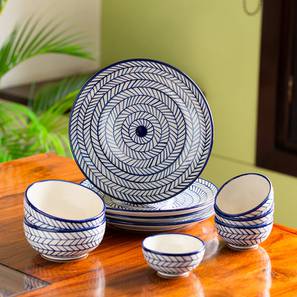 Octavia dinner plates with serving bowls and katoris set of 10 lp