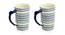 Octavia Milk & Beer Mugs Set of 2 (Set Of 2 Set, Indigo Blue & White) by Urban Ladder - Front View Design 1 - 431875