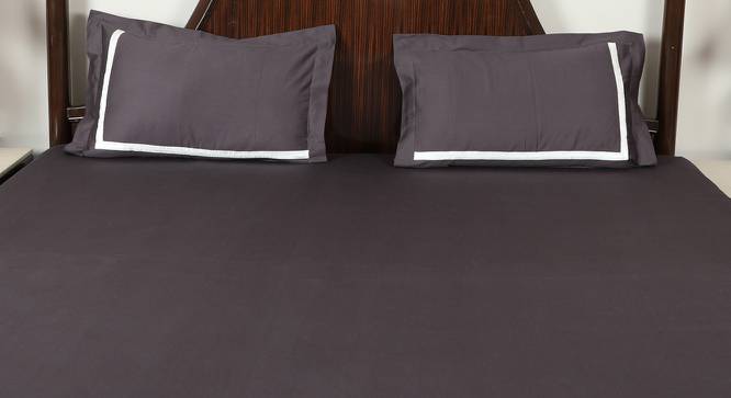 Clarice Bedsheet Set (Charcoal Grey, King Size) by Urban Ladder - Front View Design 1 - 431962