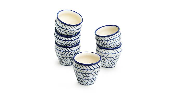 Octavia Tea Kullads Set of 6 (Set of 6 Set, Indigo Blue & White) by Urban Ladder - Front View Design 1 - 431998