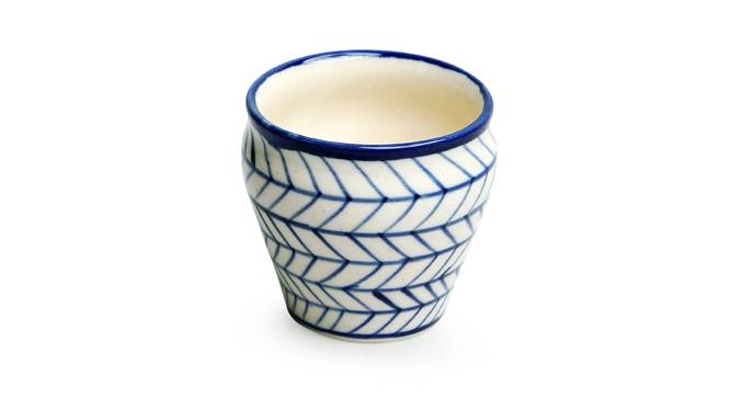 Octavia Tea Kullads Set of 6 (Set of 6 Set, Indigo Blue & White) by Urban Ladder - Cross View Design 1 - 432012