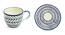 Octavia Tea Cups With Saucers Set of 6 (Set of 6 Set, Indigo Blue & White) by Urban Ladder - Design 1 Side View - 432026