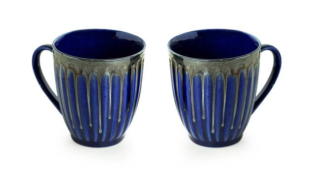 Pancha Mugs Set of 2 (Set Of 2 Set, Indigo Blue with Ash Grey) by Urban Ladder - Front View Design 1 - 432086