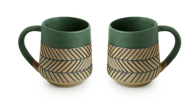 Pauline Mugs Set of 2 (Set Of 2 Set, Tawny Brown & Sea Weed Green) by Urban Ladder - Front View Design 1 - 432089