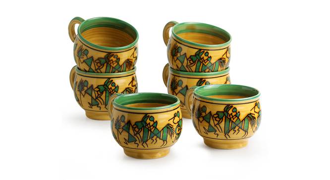 Quint Cups Set of 6 (Set of 6 Set, Sand Yellow) by Urban Ladder - Front View Design 1 - 432390