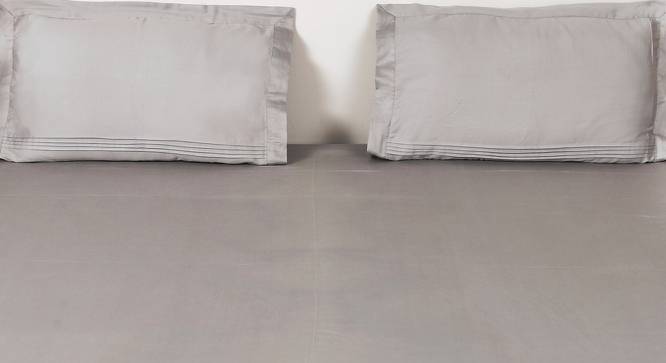 Elvina Bedsheet Set (Grey, King Size) by Urban Ladder - Front View Design 1 - 432444
