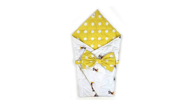Horatio Blanket (White & Yellow) by Urban Ladder - Front View Design 1 - 432588