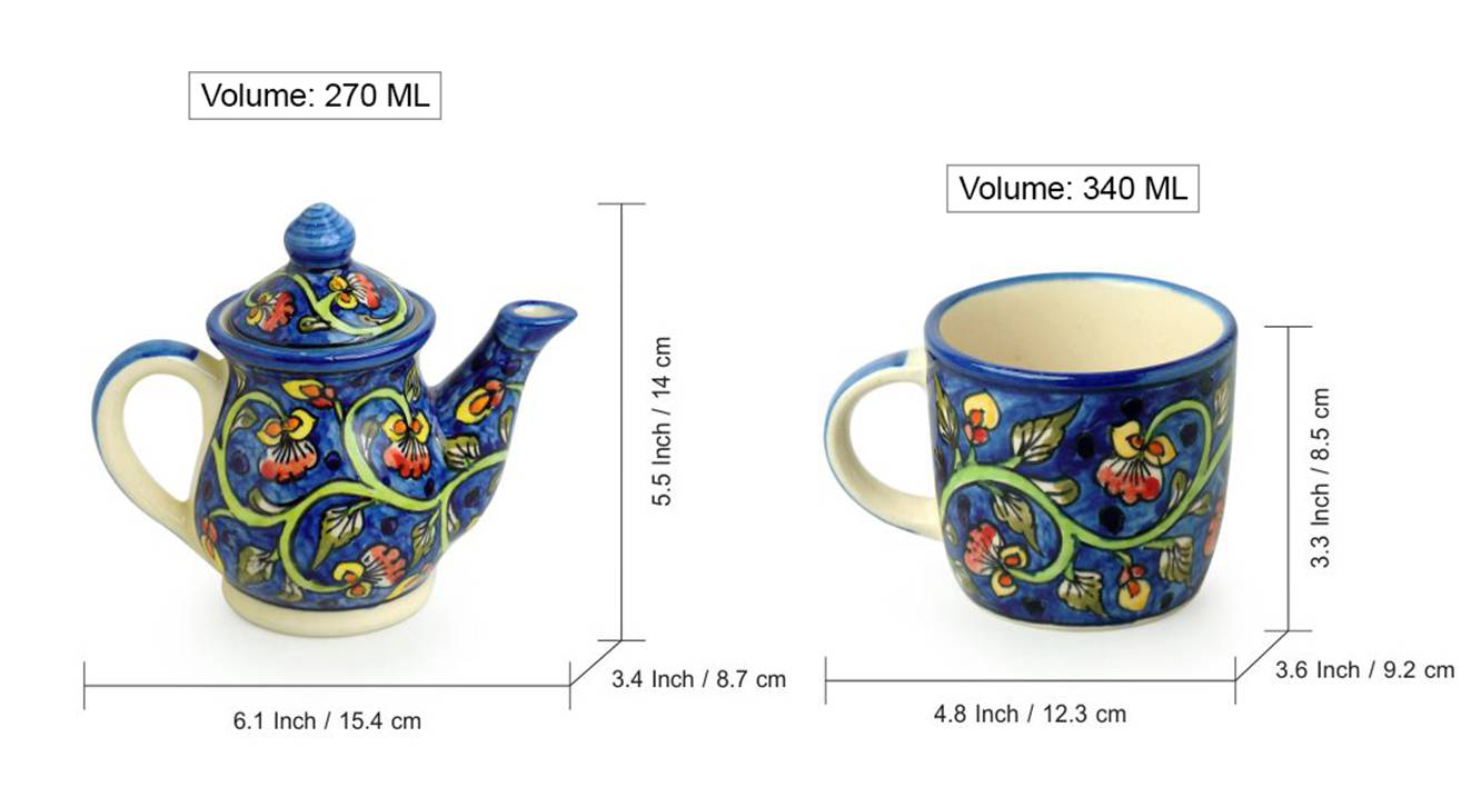 Rosemary mug and kettle tea set of 2 6