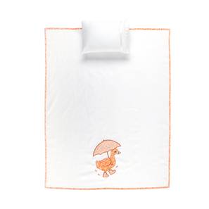 Kids Bedsheets Design Darcy Bedsheet Set (King Size, White & Orange)